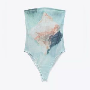 Zara Light Blue Mesh Top